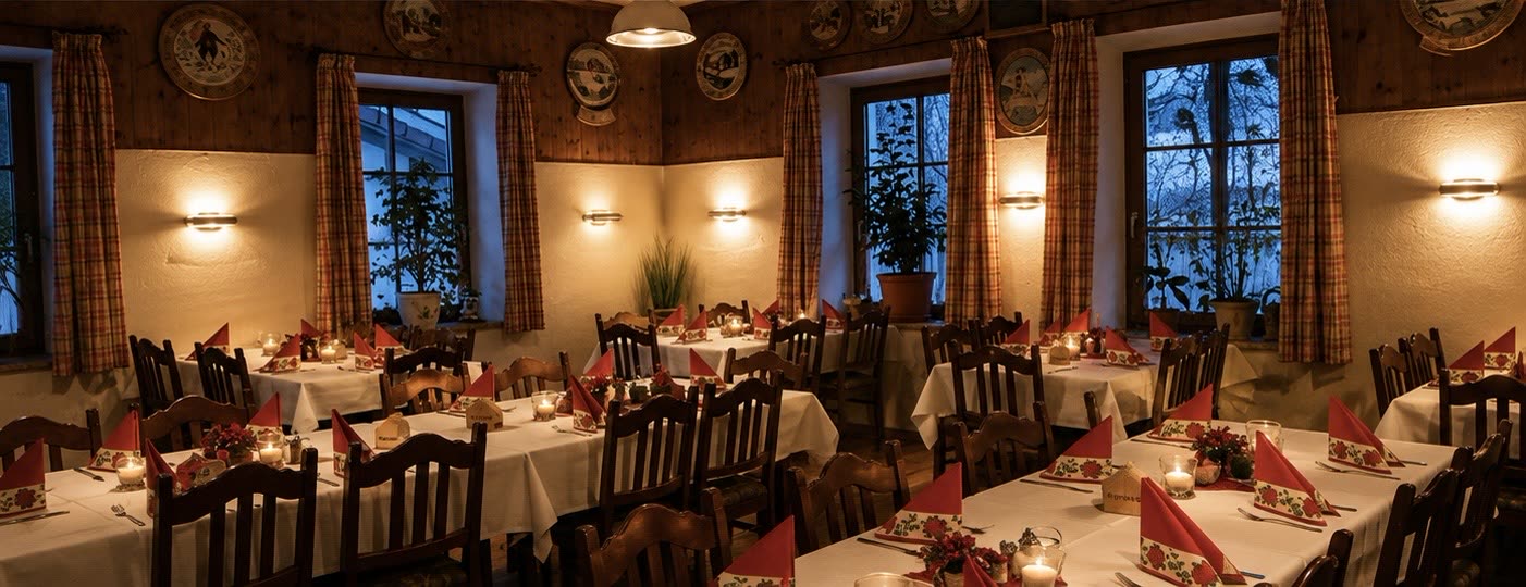 Gemütliche Gaststube im Gasthaus zum Haidforst
